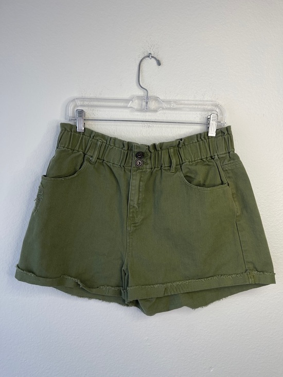 A Loves A Pants - High-Rise Olive Green Paperbag Waist Shorts